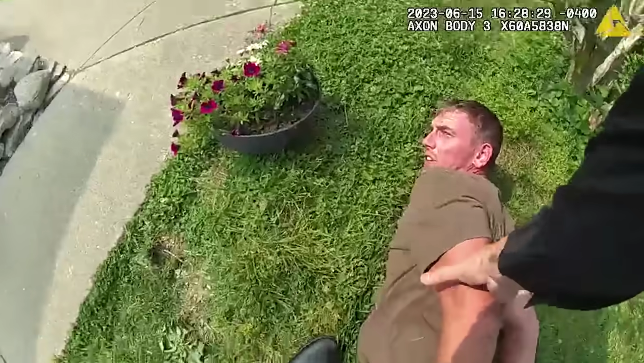 Chad Doerman faces 21 counts: 9 counts of aggravated murder, 8 counts of kidnapping, and 4 counts of felonious assault. Pictured during bodycam of his arrest