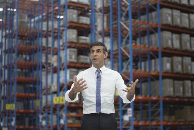 Rishi Sunak insisted he is ‘absolutely confident’ he can fulfil his pledge to halve the rate of inflation by the end of the year (Kim Cheung/PA)