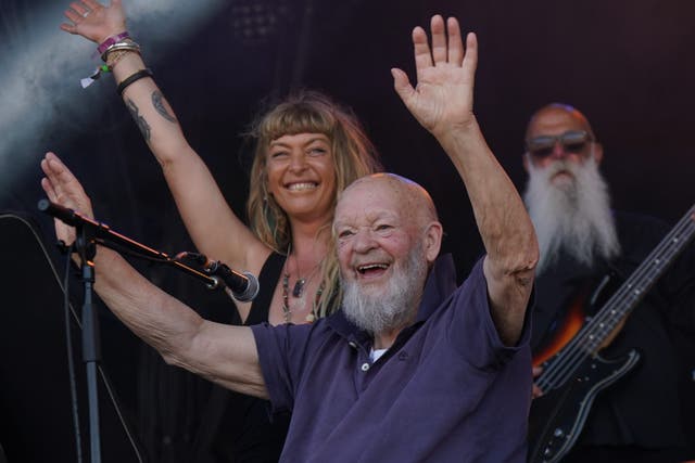 Michael Eavis played covers of My Way and Suspicious Minds (Yui Mok/PA)