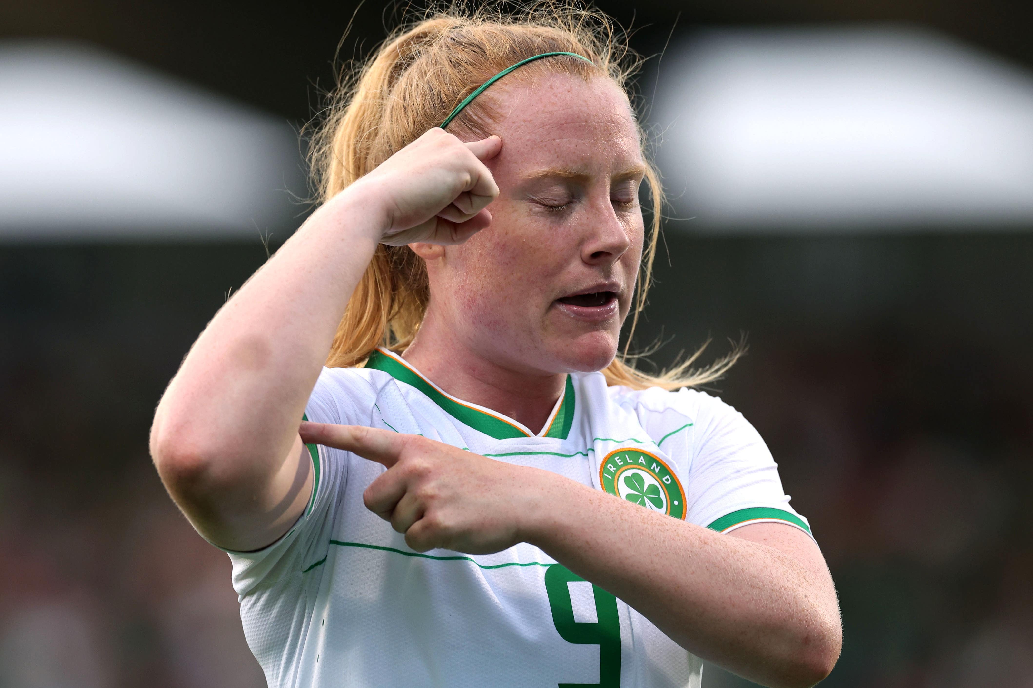 Amber Barrett scored twice for Republic of Ireland (Lorraine O’Sullivan/PA)