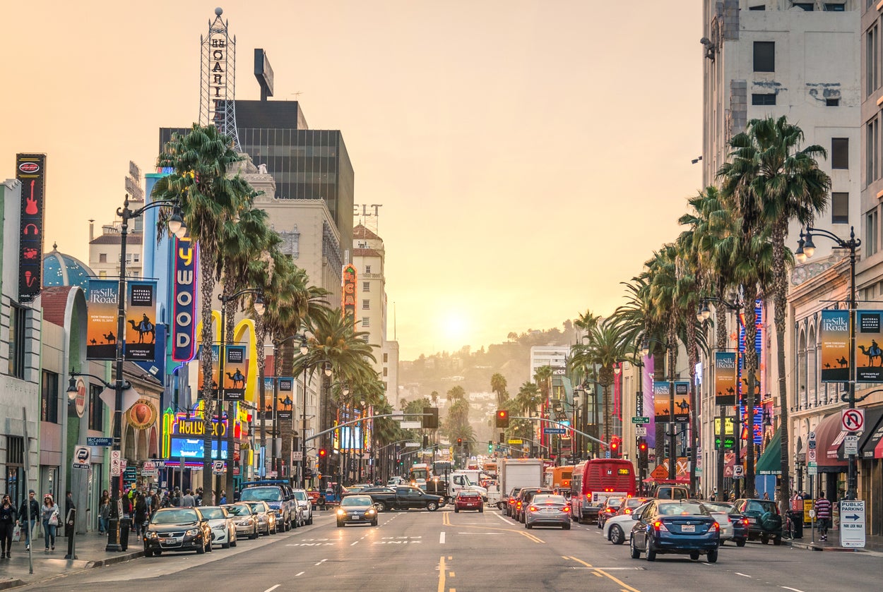 Hollywood Boulevard, one of several famous roads in LA