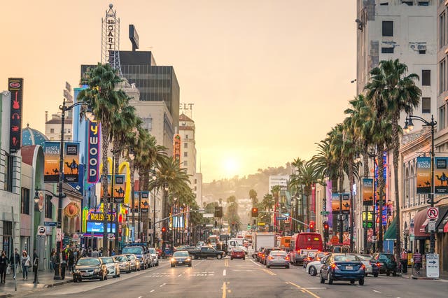 <p>Hollywood Boulevard, one of several famous roads in LA</p>
