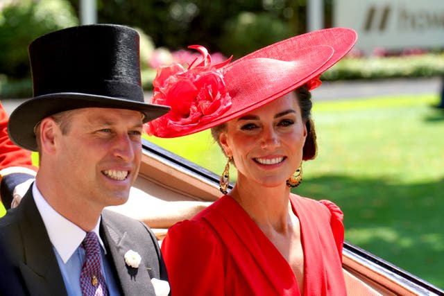 The Prince and Princess of Wales arrive by carriage during day four of Royal Ascot (Jonathan Brady/PA)