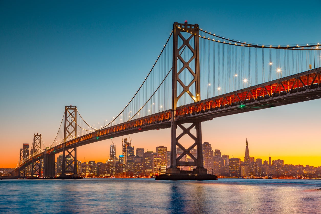 The Oakland Bay Bridge is one of San Francisco’s most famous landmarks