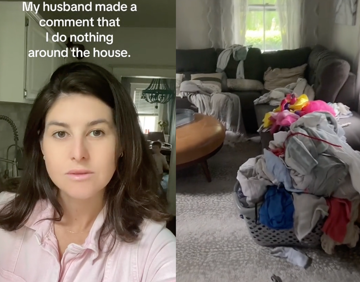A mother refused to do housework after husband said she does ‘nothing’ around the home. The results say it all