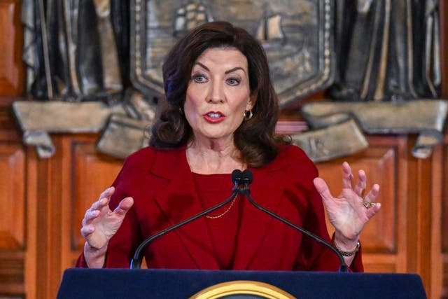 <p>New York Governor Kathy Hochul has condemned a pro-Palestinian march being held in Times Square </p>