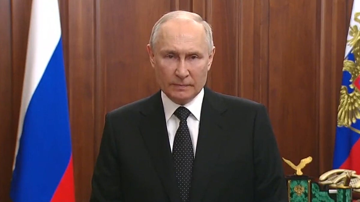 Russia-Ukraine war live: Furious Putin calls Wagner mutiny ‘treason’ and ‘mortal blow’ to troops