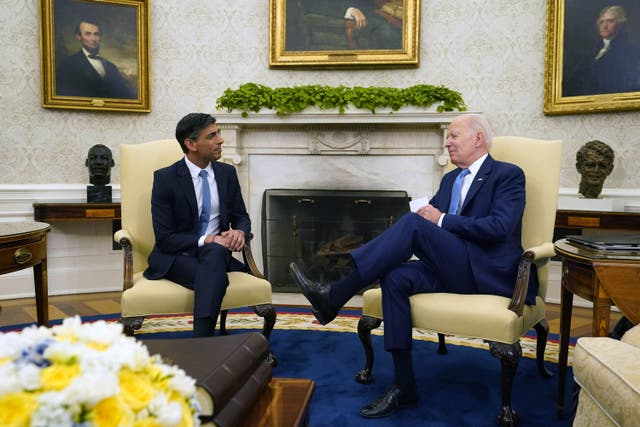 Prime Minister Rishi Sunak held talks with US president Joe Biden and other leaders (Niall Carson/PA)