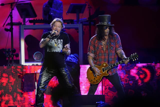 Guns N’ Roses thank fans for invite as they kick off debut Glastonbury performance (Yui Mok/PA)