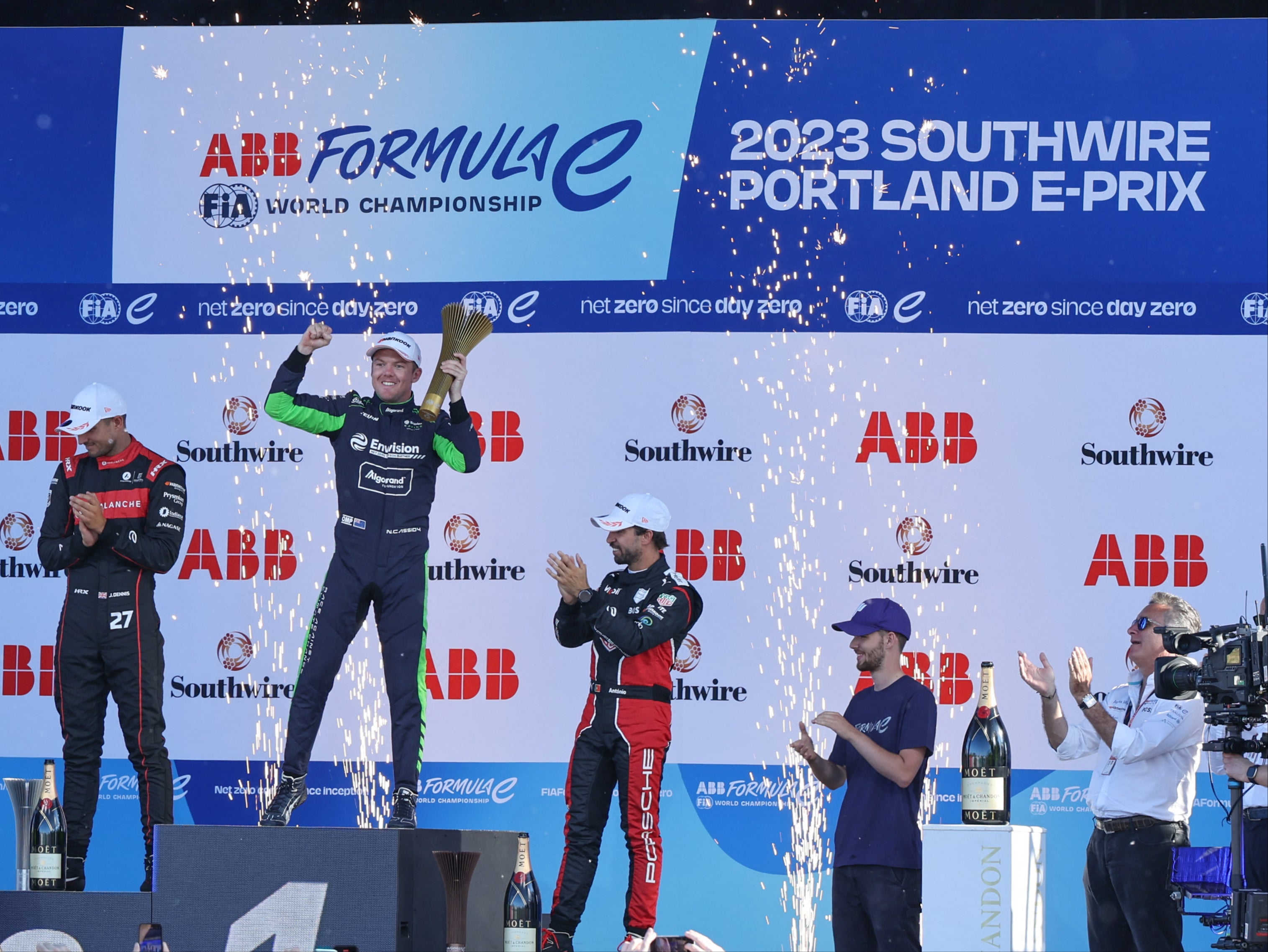 Formula E Nick Cassidy wins Portland EPrix as runnerup Jake Dennis