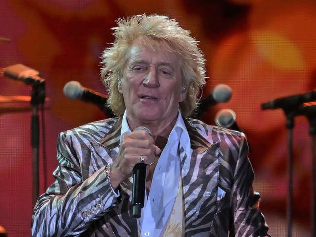 <p>Rod Stewart performs in April</p>