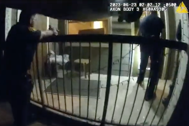 <p>Police body-cam footage shows officers firing into the home of Melissa Perez </p>