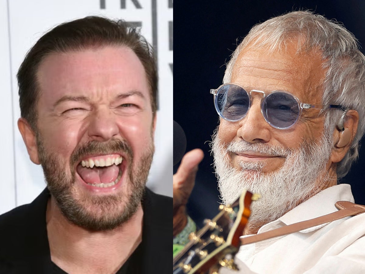 Cat Stevens gives special shout out to Ricky Gervais during Glastonbury Legends set