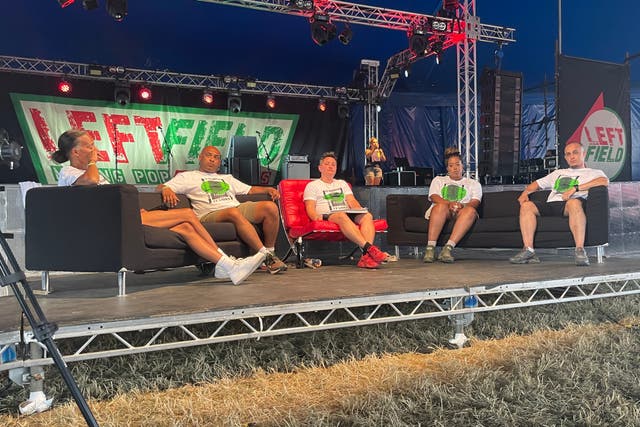 A group of those impacted by the Grenfell Tower fire spoke at Glastonbury on Sunday afternoon (Edd Dracot/PA)