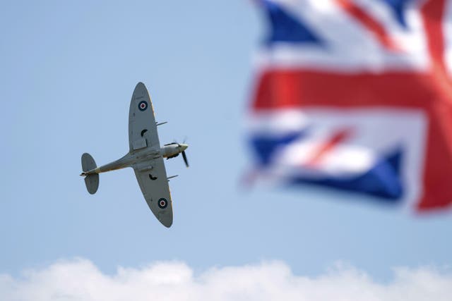 A Supermarine Spitfire during the annual Duxford Summer Air Show (Joe Giddens/PA)