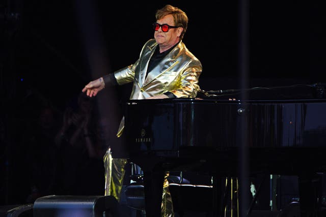 Elton John performing on the Pyramid Stage at the Glastonbury Festival (Ben Birchall/PA)