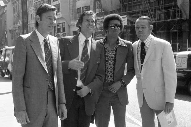 Nikki Pilic (left) in the Strand with ATP board members, Cliff Drysdale, Arthur Ashe and Jack Kramer (PA)