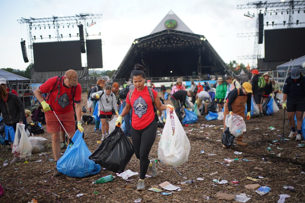 Glastonbury clean-up begins as thousands leave Worthy Farm