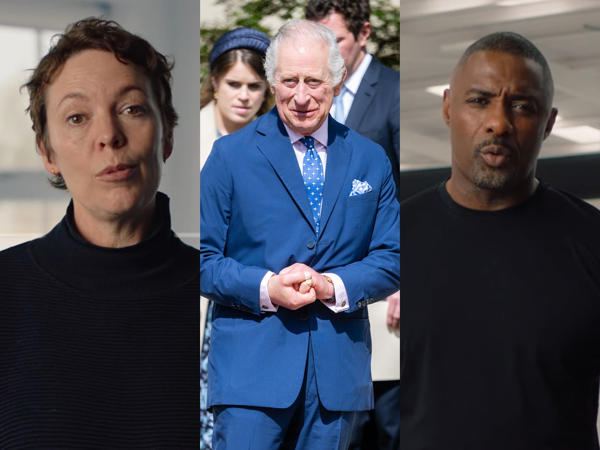 Olivia Colman and Idris Elba are among celebrities and activists who quote King Charles III’s speeches about environmentalism in new YouTube channel
