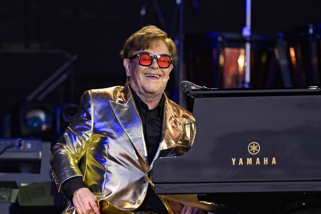 <p>Elton John brought a joyful sense of occasion to the day  at the festival on Sunday</p>