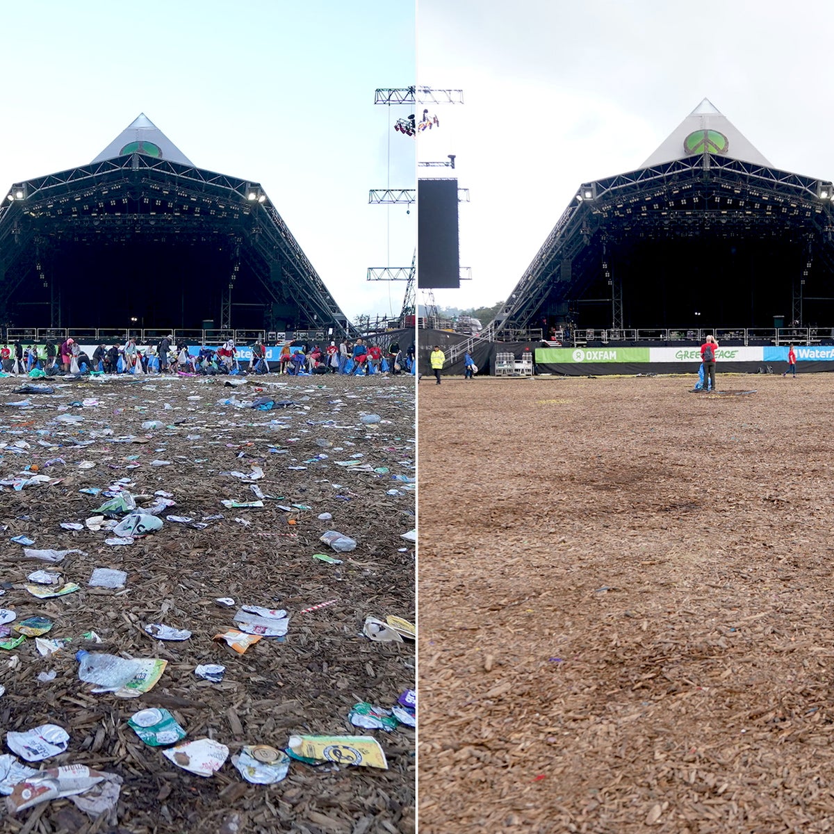 Glastonbury cleanup: revellers put past filth behind them as festival site  left better than ever | The Independent