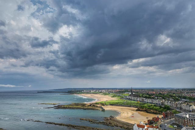 Storm clouds over Cullercoats and Tynemouth (PA)