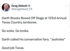 Greg Abbott mocked after falling for hoax story about Garth Brooks being booed off stage