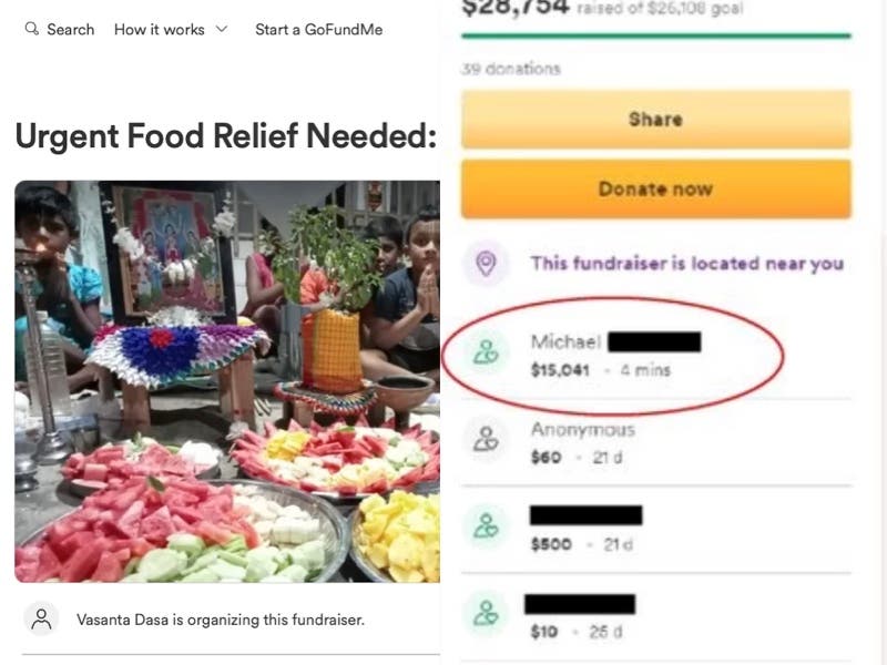 Man reveals what happened after he accidentally donated $15,000 to food relief GoFundMe instead of $150 - Vimarsana News