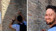 Watch: Couple carve names into Italy’s ancient Colosseum as hunt for vandals is launched