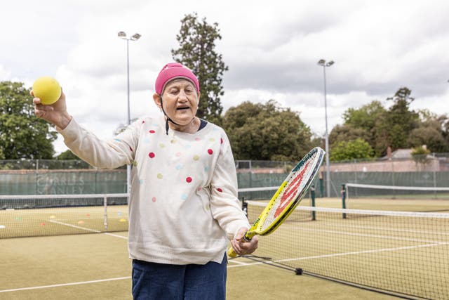 Lin Wallace enjoys playing sensory tennis (Sense/PA)