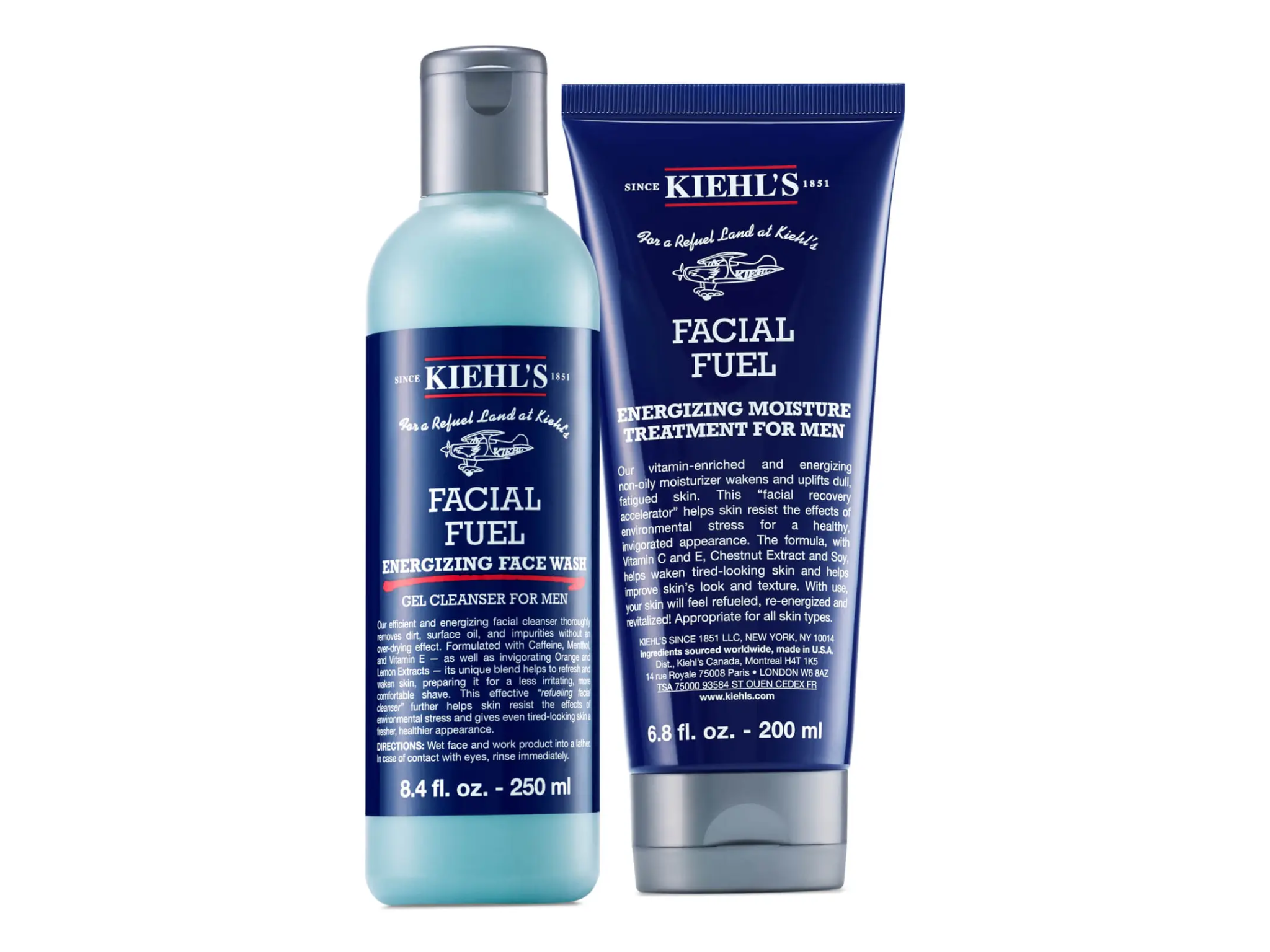 Kiehl’s facial fuel wash and moisturiser