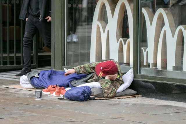 St Mungo’s said the latest figures on street homelessness in London are ‘a tragic reflection of the impact of the cost-of-living crisis and the severe lack of affordable housing’ (Alamy/PA)