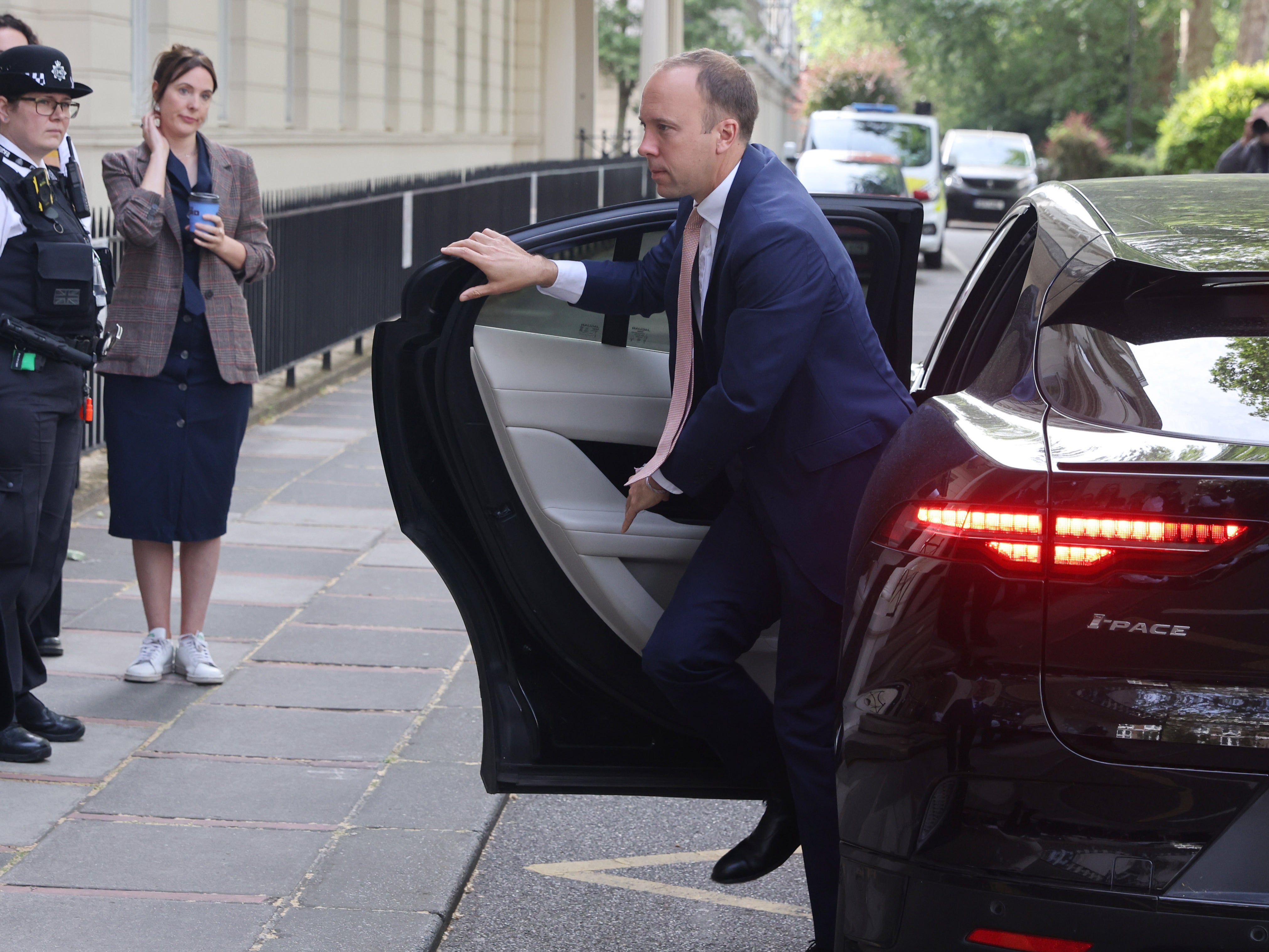 Hancock was confronted by families as he arrived at the session of the UK Covid-19 Inquiry