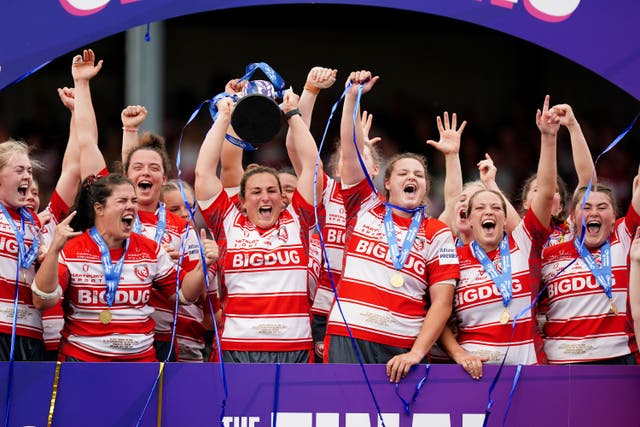 Gloucester-Hartpury won the Allianz Premier 15s, which will be replaced by the Allianz Premiership Women’s Rugby club competition (Mike Egerton/PA)