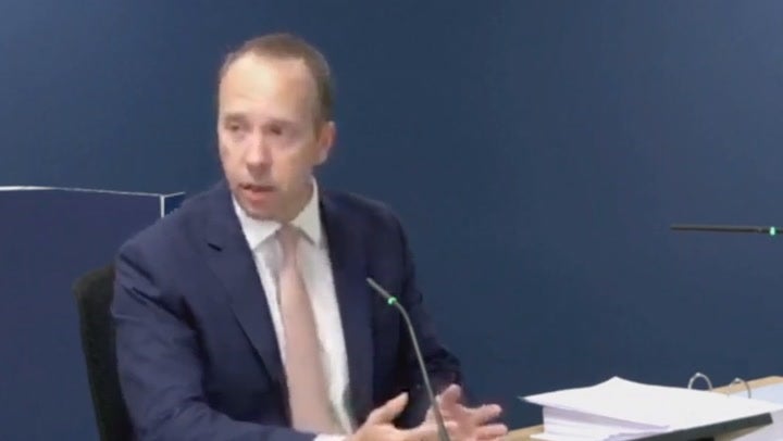 Matt Hancock gives evidence to inquiry on 28 June