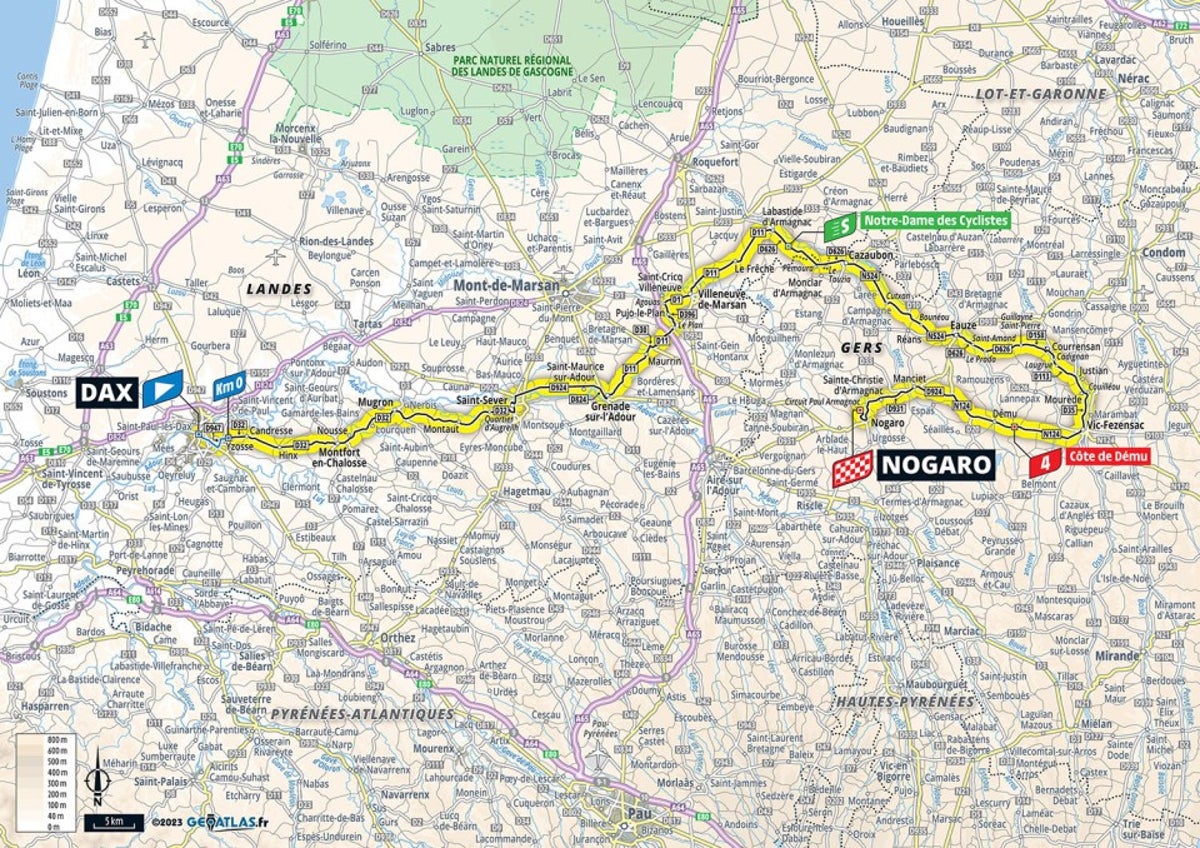 Tour de France 2023 stage 4 preview: Route map and profile of 182km from Dax to Nogaro