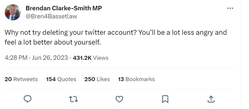 The MP has since doubled-down on his original tweets despite the backlash