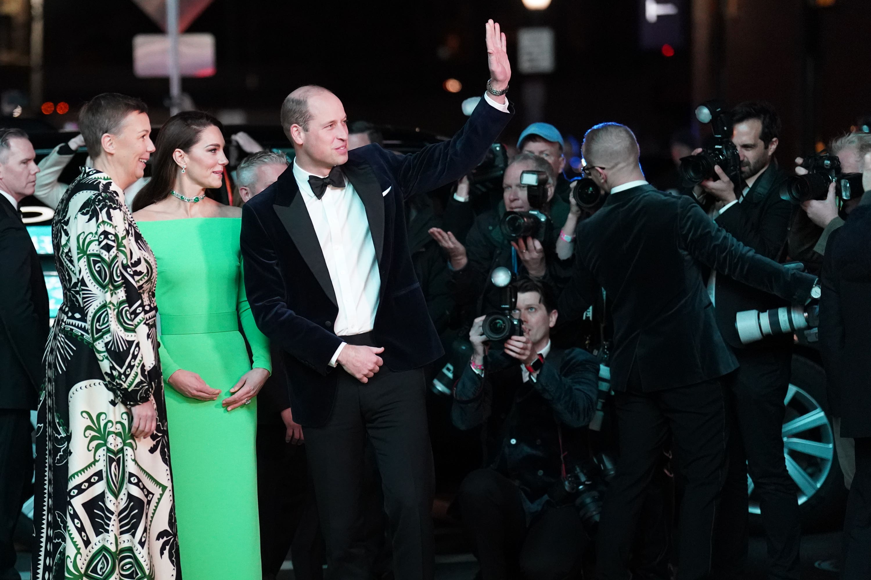 Hannah Jones, CEO of the Earthshot Prize (left) with the Prince and Princess of Wales (Kirsty O’Connor/PA)