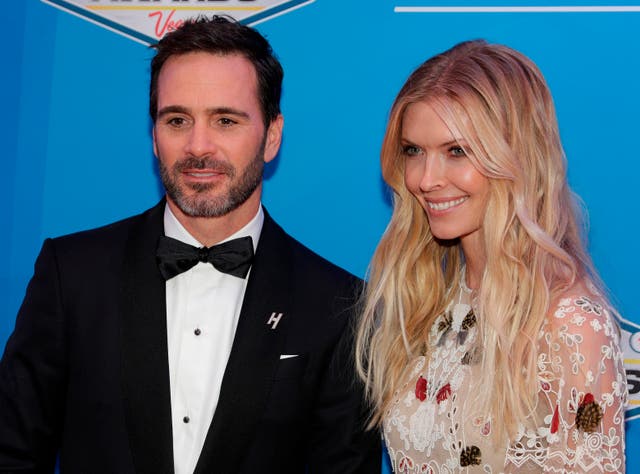 <p>Jimmie Johnson and wife Chandra  </p>