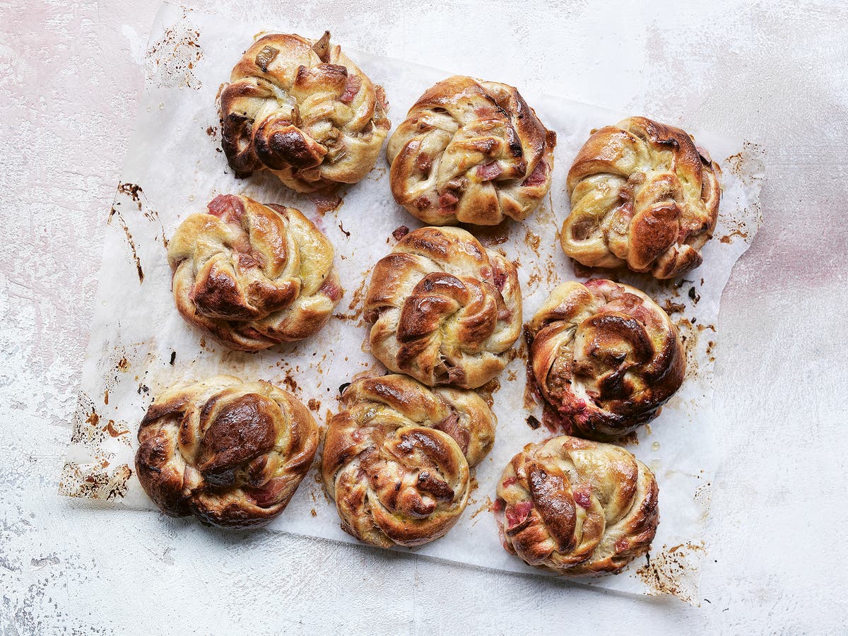 Rhubarb sticky buns for an idyllic Scandinavian afternoon tea