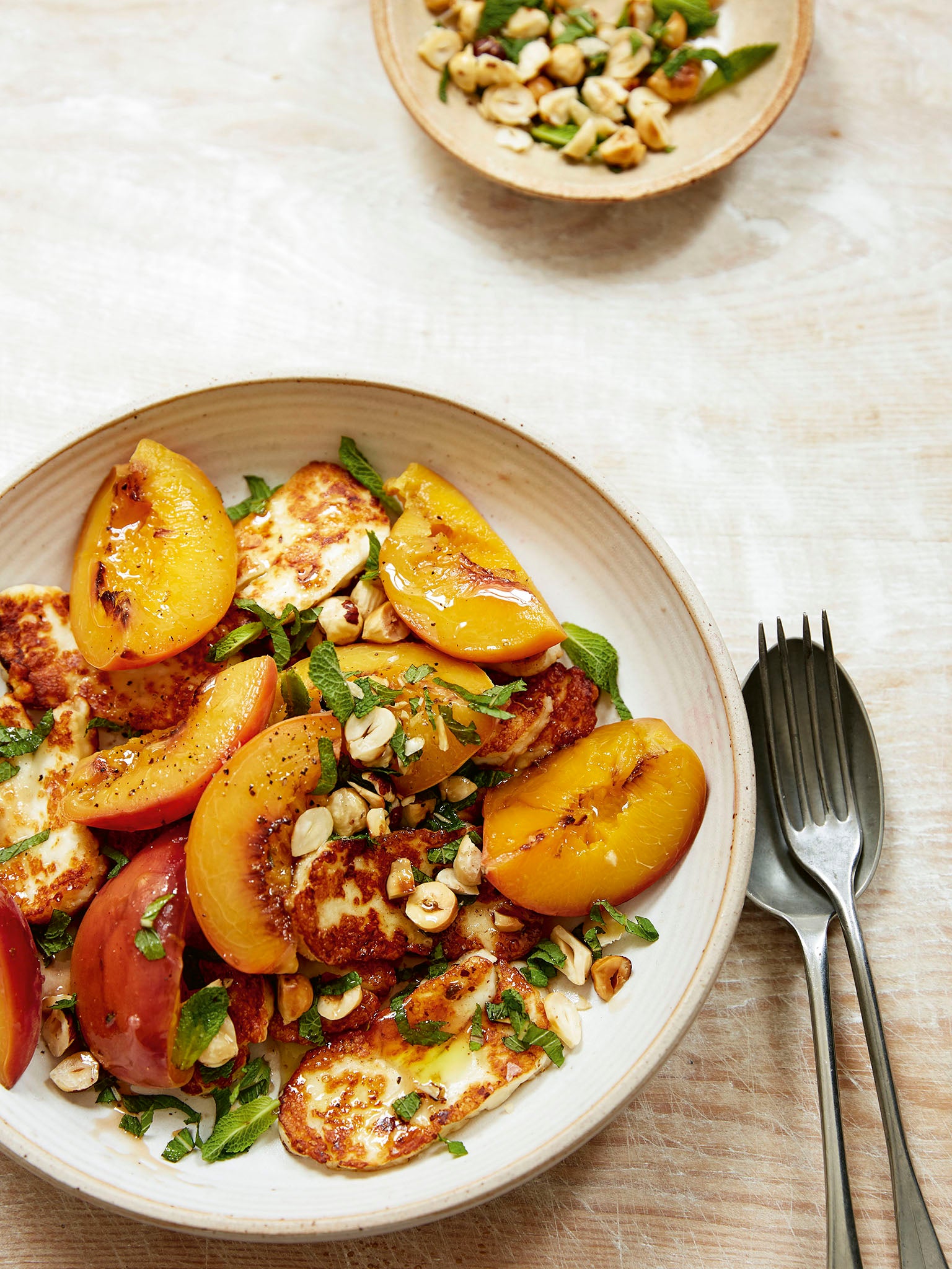 Dried oregano brings even more dpeth of flavour to these poached peaches than fresh