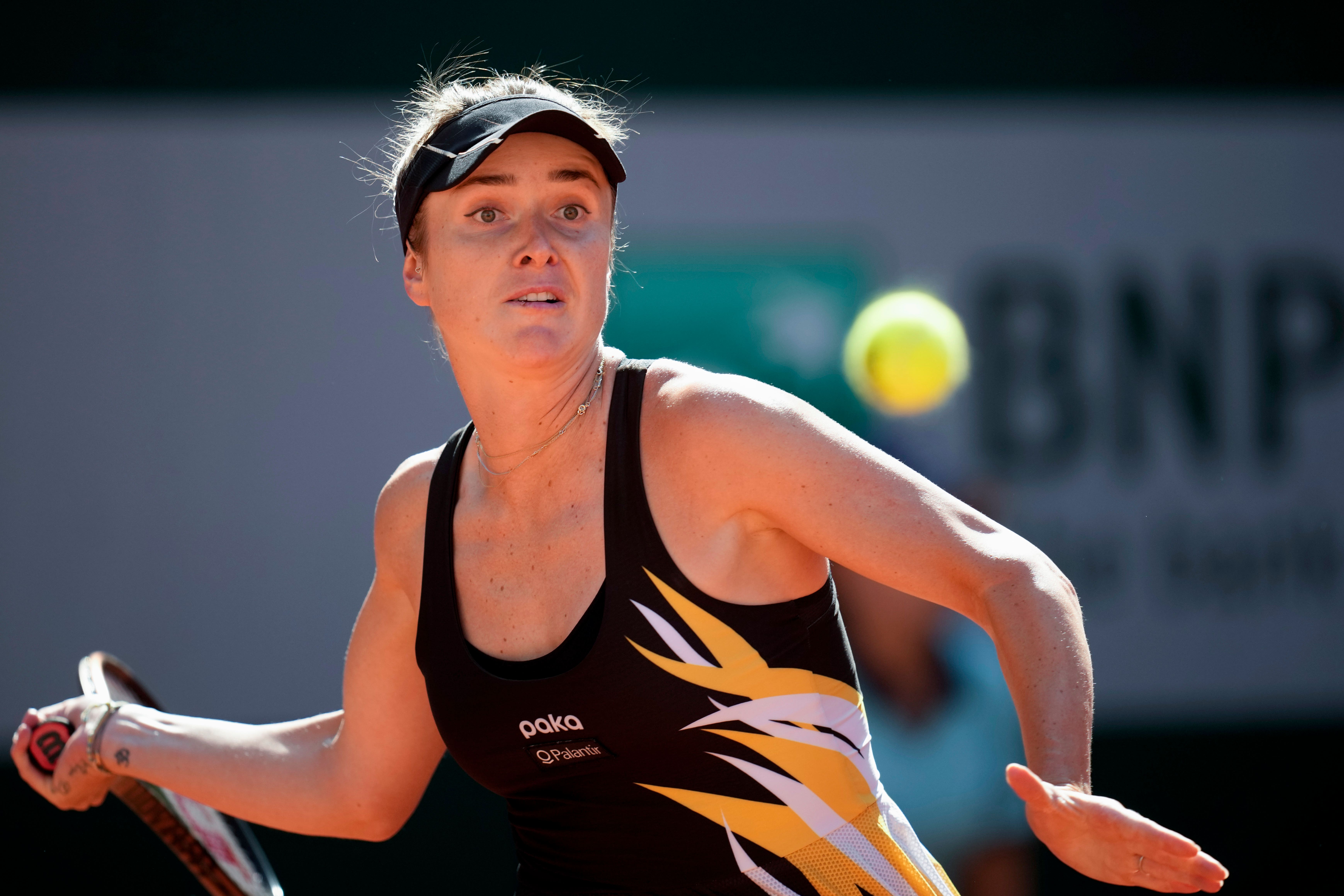 Elina Svitolina at the French Open (Christophe Ena/AP)