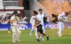 Moment Just Stop Oil protesters throw paint over Lord’s pitch during Ashes Test