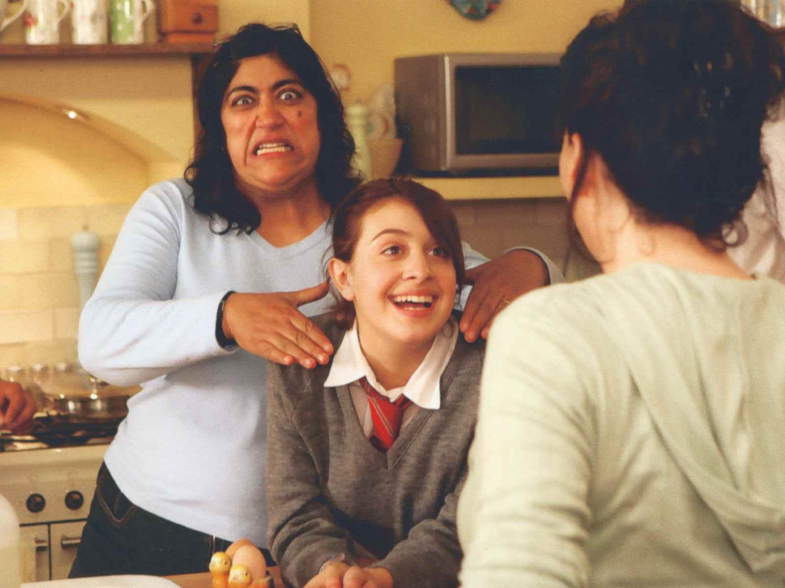 Gurinder Chadha (right) with Georgia Groome on the set of ‘Angus, Thongs and Perfect Snogging’