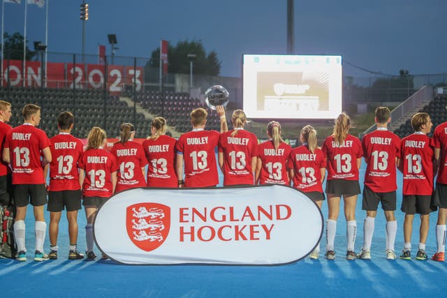 The University of Bristol hockey team, who recently won the England Hockey Mixed Tier 2 Championships, paid tribute to their late coach, Ben Dudley (SmifSports/University of Bristol/PA)