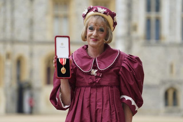 Sir Grayson Perry, artist, writer and Broadcaster after being made a Knight Bachelor by the Prince of Wales during an investiture ceremony at Windsor Castle, Berkshire (Andrew Matthews/PA)