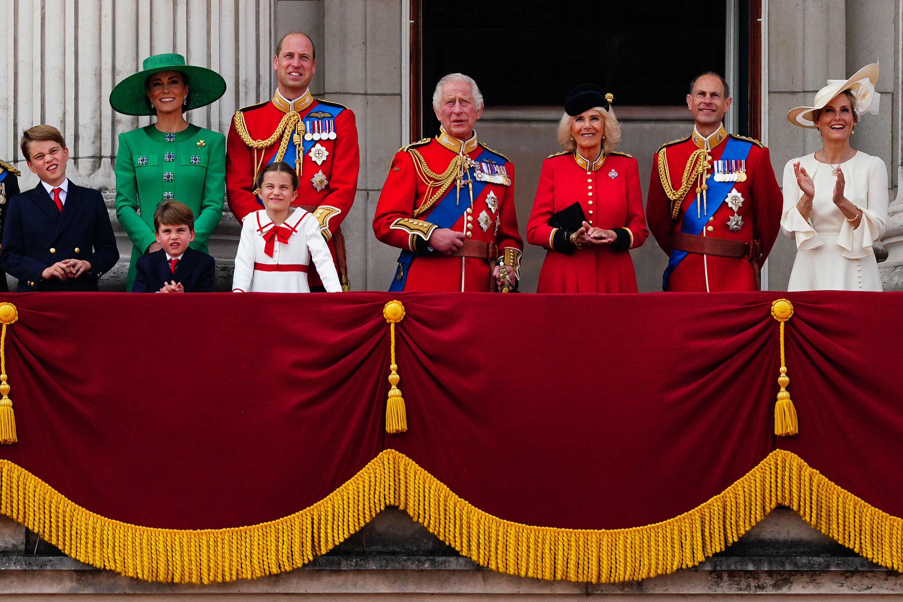 The royal family on the King’s official birthday (Victoria Jones/PA)