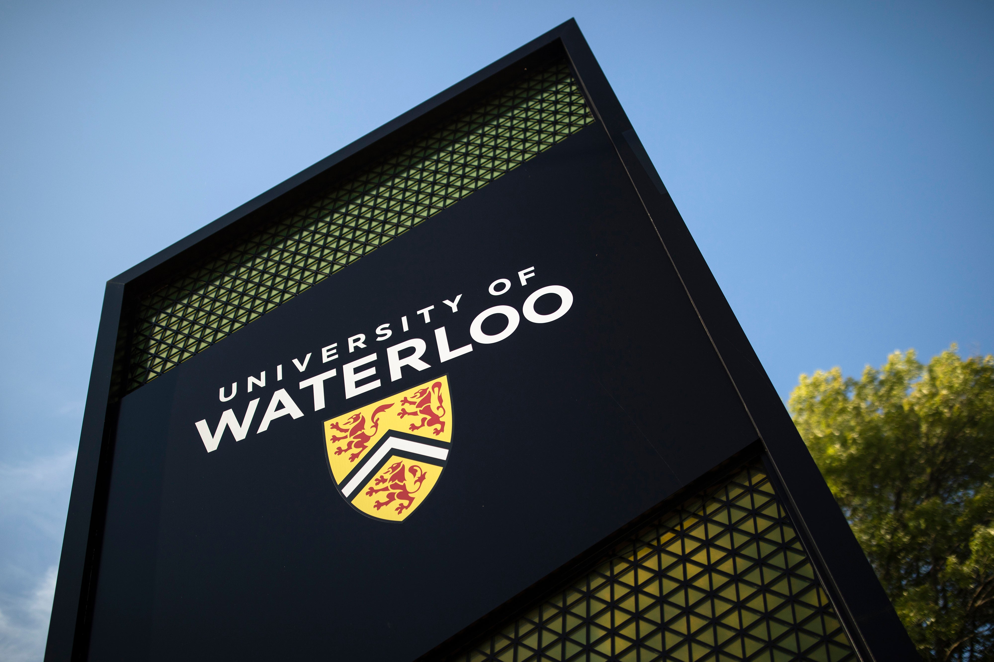 A University of Waterloo sign is shown in Waterloo, Ontario, Wednesday, June 28, 2023.