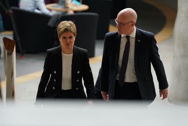 Former first minister Nicola Sturgeon will give evidence to the Covid-19 inquiry with her former deputy, John Swinney (Andrew Milligan/PA)