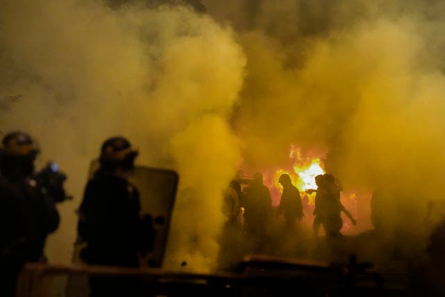 <p>Police forces clash with youths in Nanterre, outside Paris, Thursday, 29 June 2023</p>